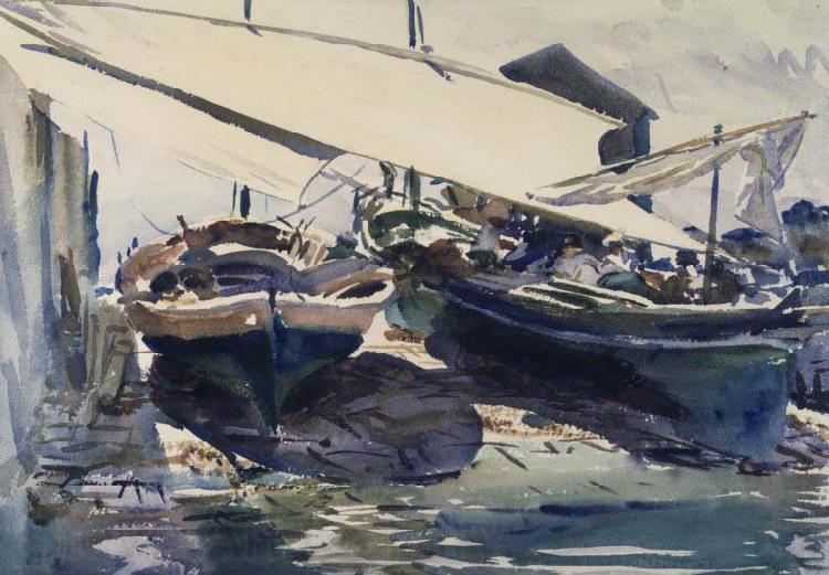 John Singer Sargent Boats Drawn Up Germany oil painting art